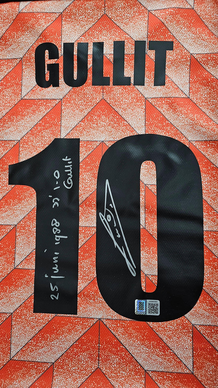 Ruud Gullit 10 Holland - Signed Soccer Shirt | Dedicated EC 1988 Goal - Walkouts