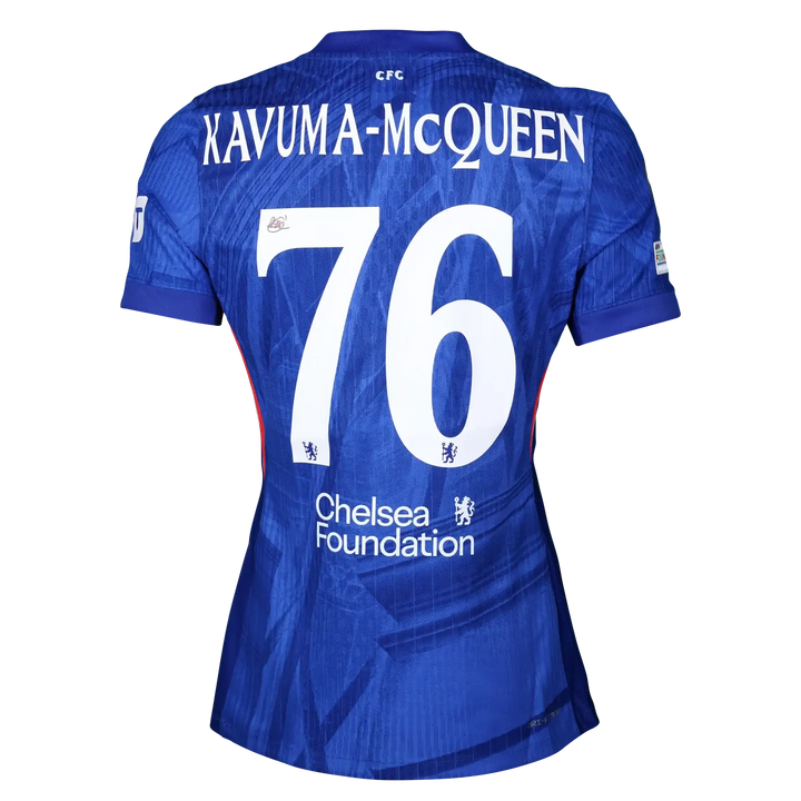Back view showing KAVUMA-MCQUEEN, No. 76, and Chelsea Foundation text.