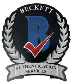 Beckett Authentication Services logo with wreath design and blue 'B' checkmark.