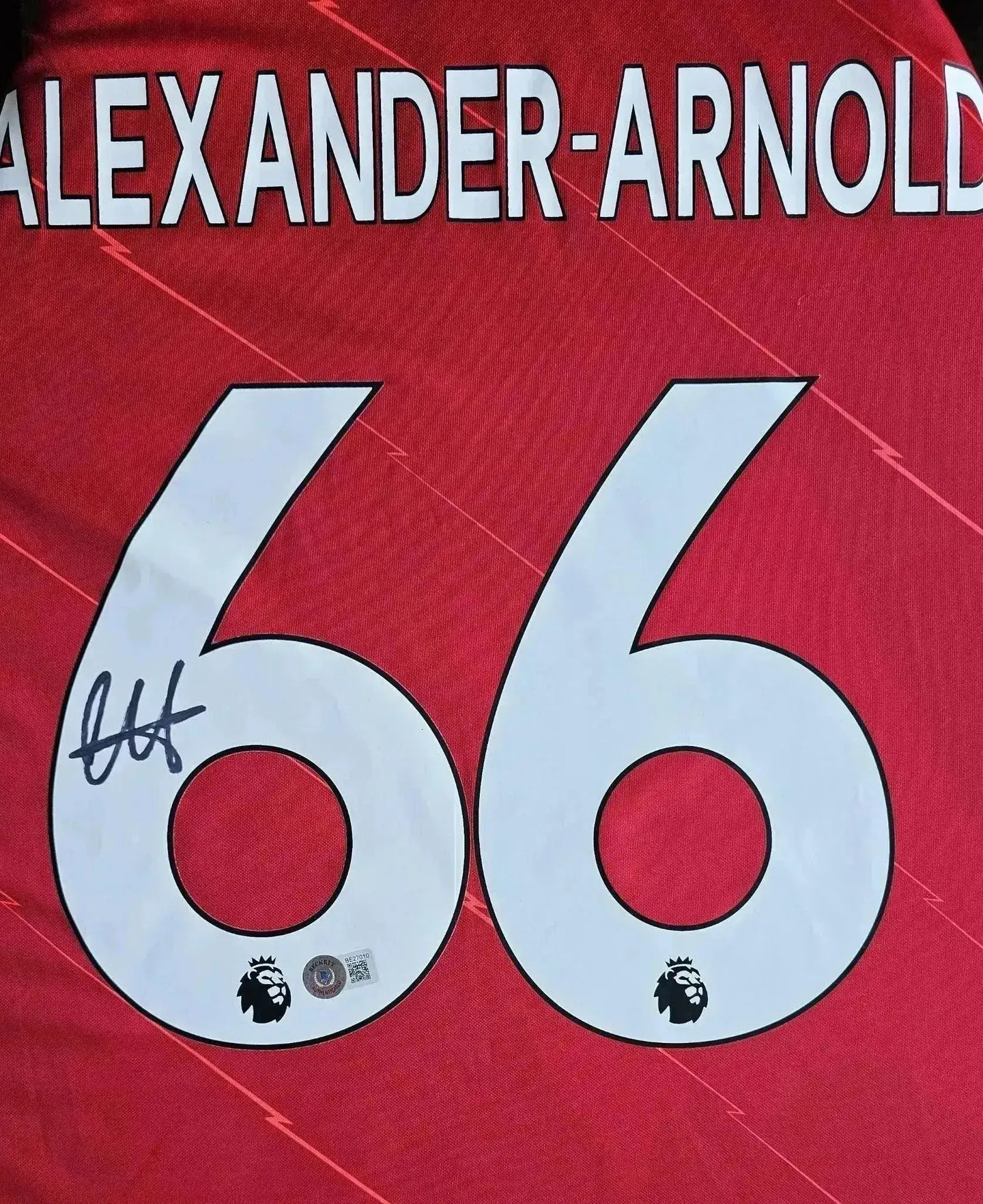 Back view showing Alexander-Arnold and No. 66, with a visible signature.