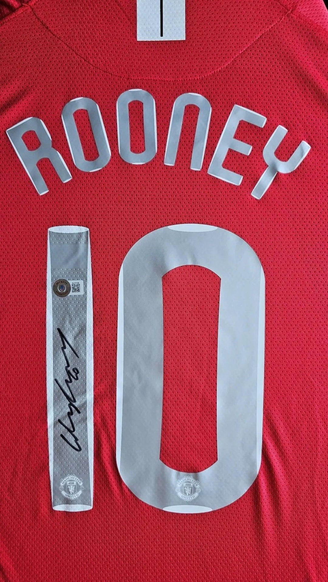 Wayne Rooney 10 Manchester United 2007-2008 - Signed Soccer Shirt | UEFA Champions League Winner - Walkouts