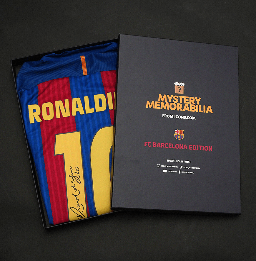 Barcelona Mystery Boxes - Signed Soccer Jerseys | ICONS.COM Sealed