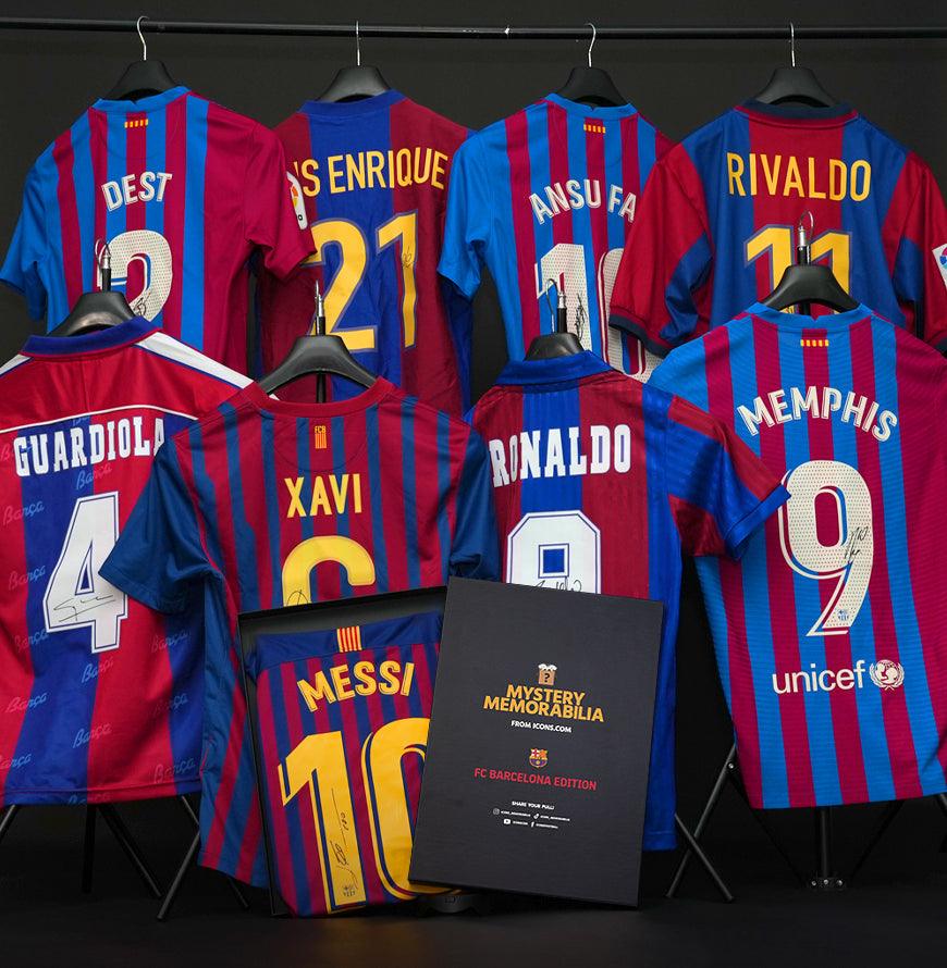 Barcelona Mystery Boxes - Signed Soccer Jerseys | ICONS.COM Sealed