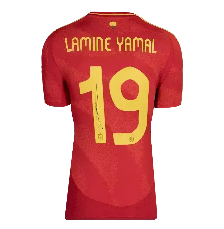 demezigu 　Lamine Yamal 直筆サインユニフォーム Lamine Yamal 19 Spain 2024 | Back Signed Football Shirt ICONS